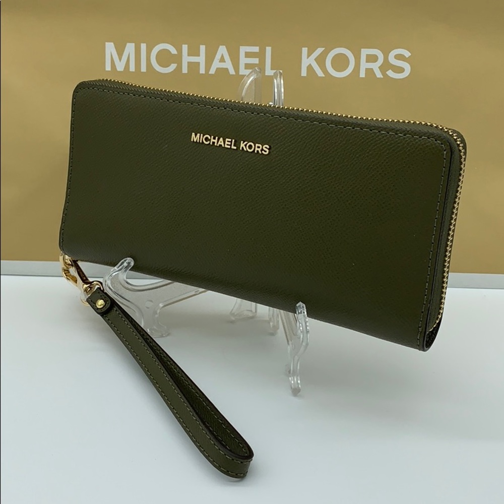 Michael Kors Large Jet Set Travel Continental Wristlet Phone Holder Case Wallet - Picture 7 of 16